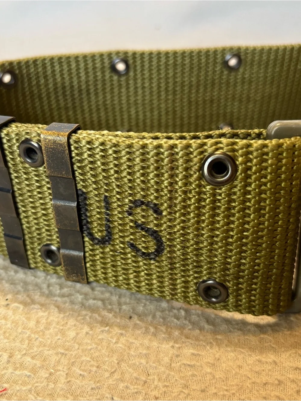 US Olive Green Military Utility Belt with Metal Buckle